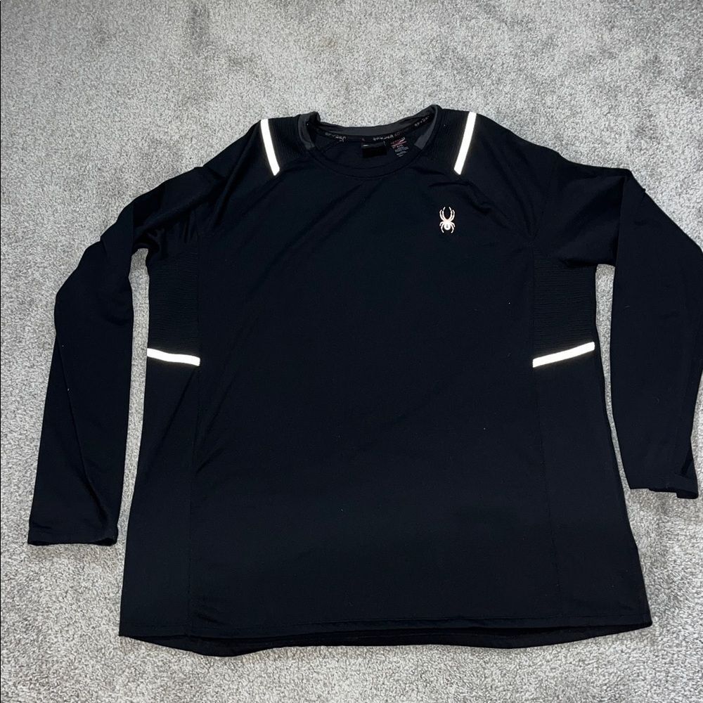 Spyder ProWeb reflective LS ski snowboard winter shirt Stretch sweatshirt XL
